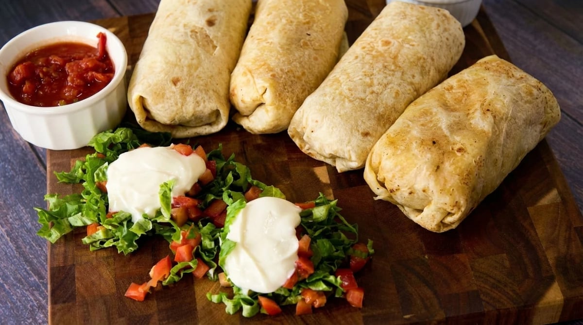 Catering breakfast burritos — individually wrapped for easy serving