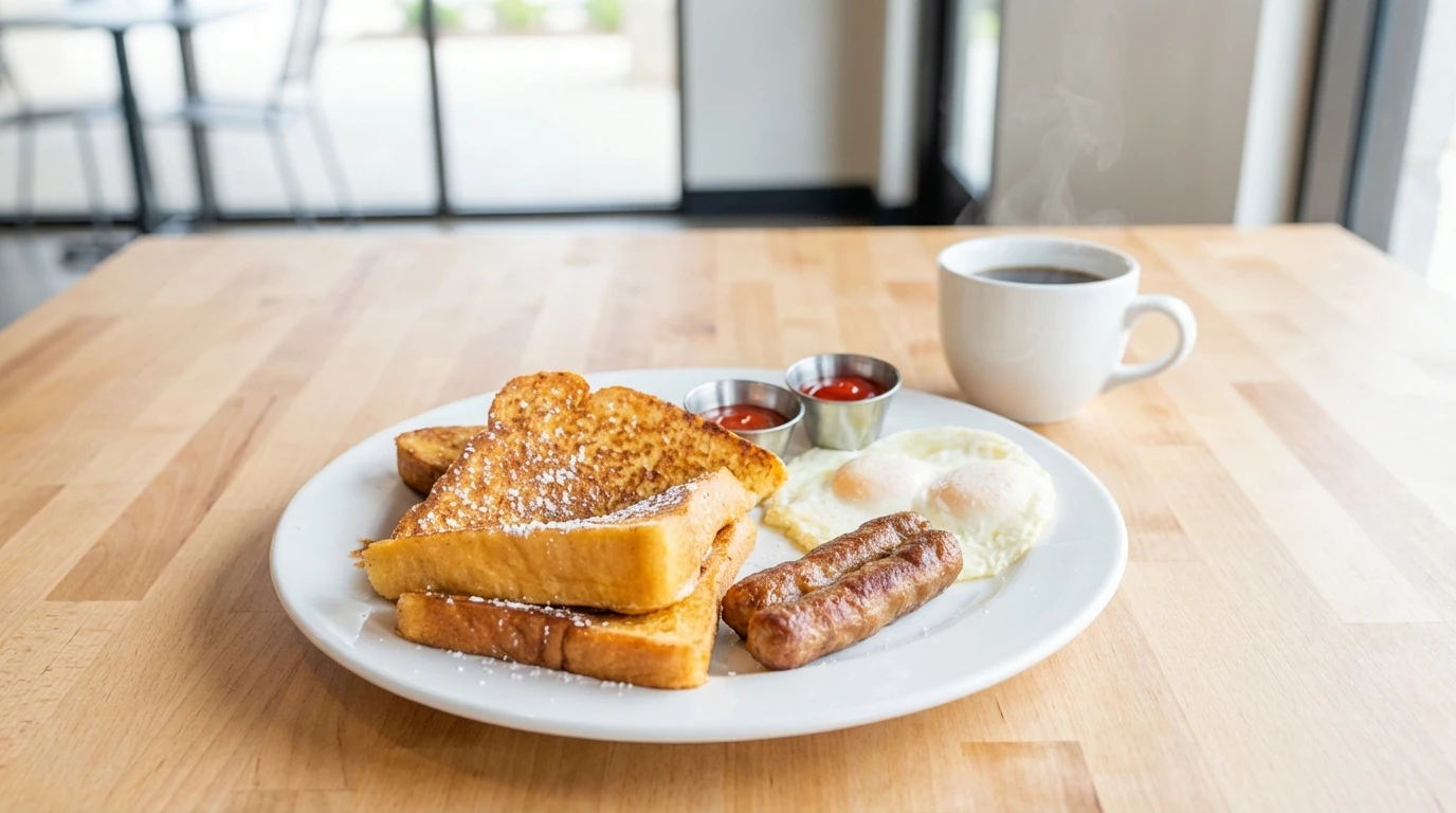 GF Triple Play with French Toast - U.S. Egg Breakfast & Lunch Restaurant
