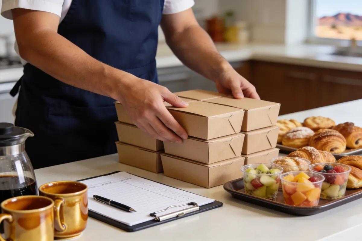 U.S. Egg catering team working with a business customer on a recurring order program