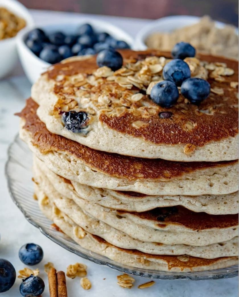 U.S. Egg's Famous Protein Pancakes with Wild Maine blueberries