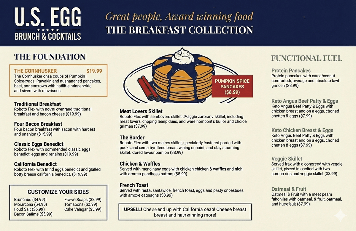 U.S. Egg 2026 Menu Design Example