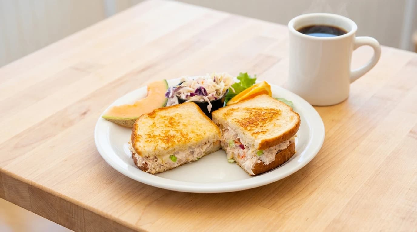 Albacore Tuna Sandwich - Premium albacore tuna blended to perfection, served with crisp lettuce, fresh tomatoes, and melted j - U.S. Egg Breakfast & Lunch menu item