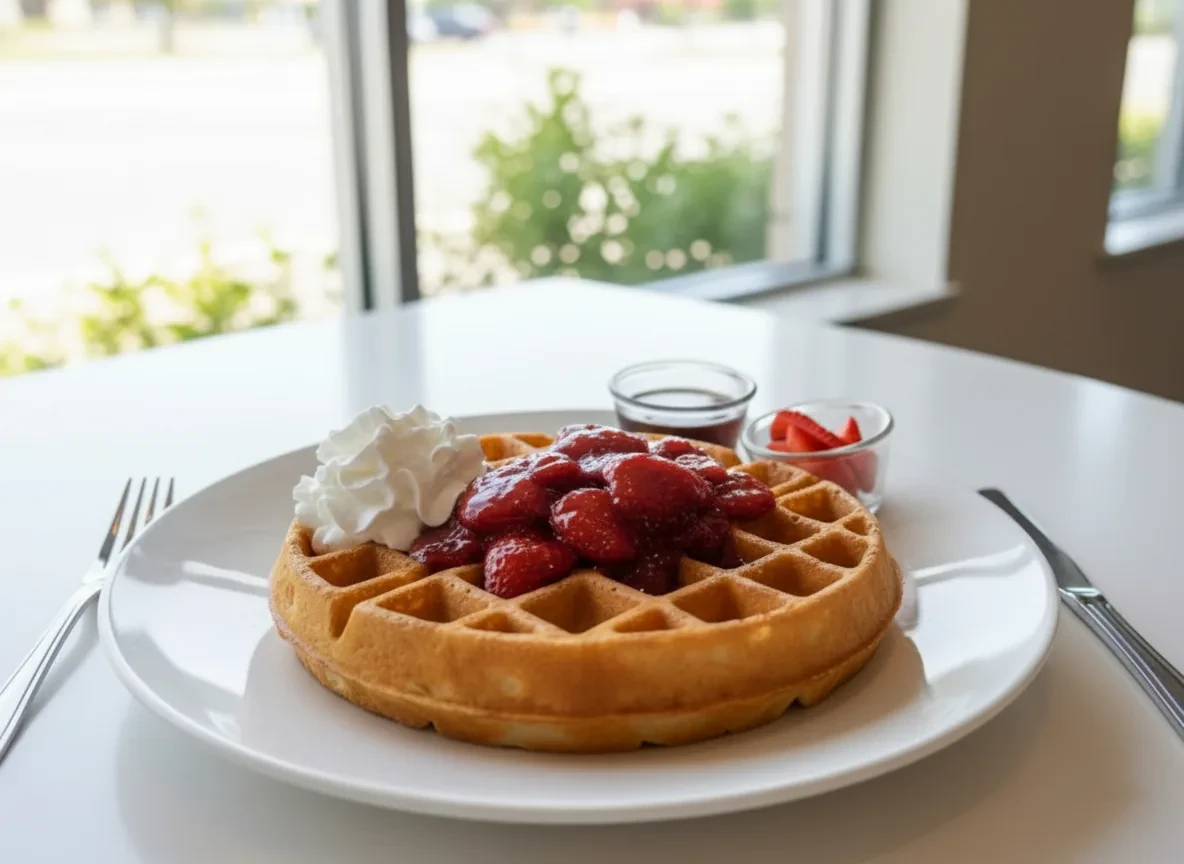 GF Strawberry, Banana or Blueberry Waffle - U.S. Egg Breakfast & Lunch Restaurant